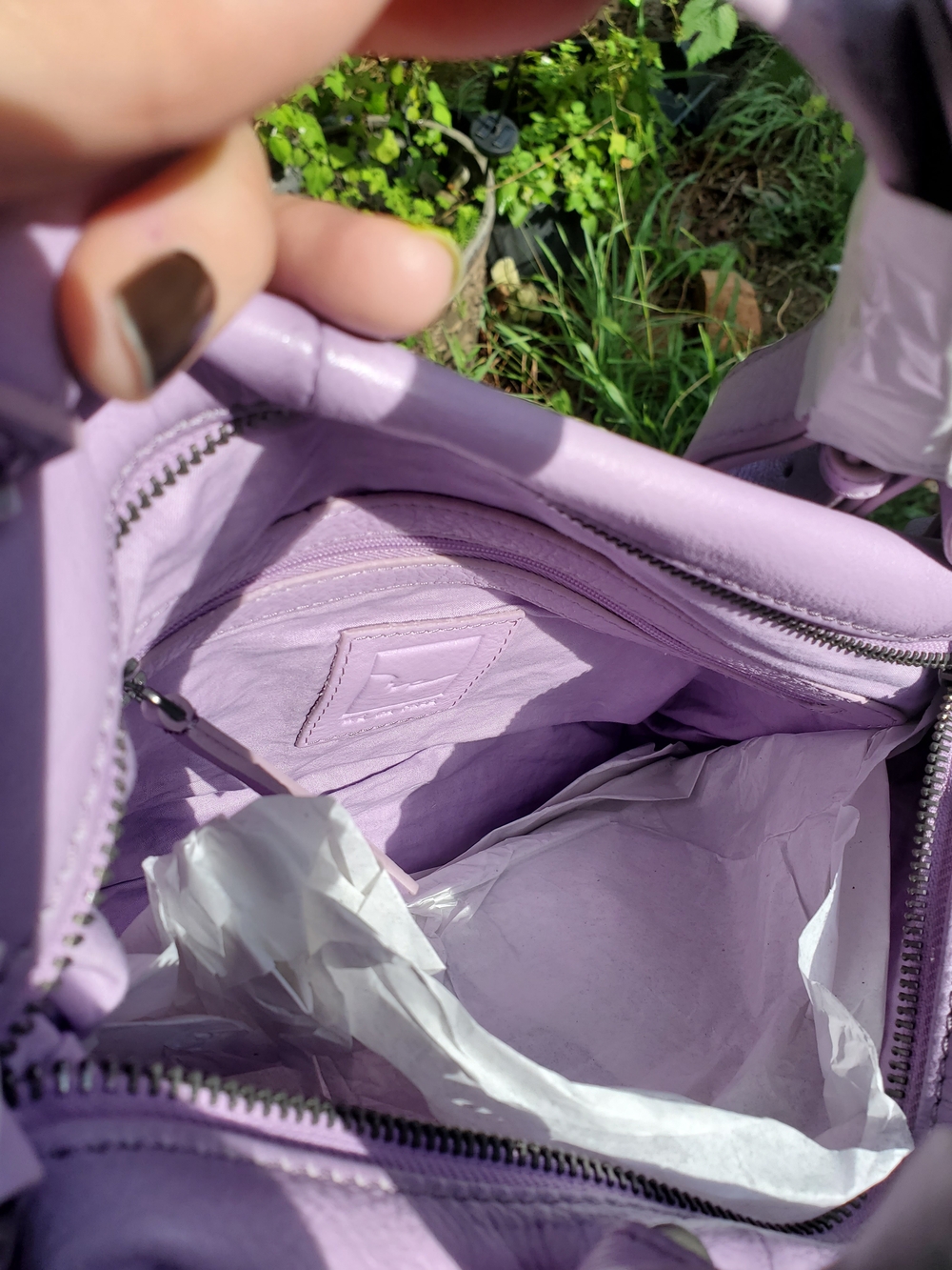 Free People Baby Emerson Lilac Leather Shoulder Bag - Picture 5 of 9